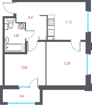 Продажа 2-комн квартиры в новостройке Пушкин г., 1-я линия, территория Лесное,  к. 1.3