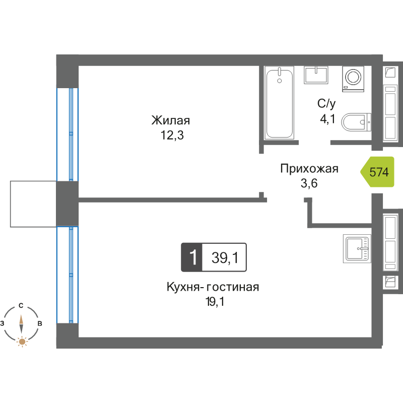 Продажа 1-комн квартиры в новостройке Красногорск г., Черневская ул.,  к. 1