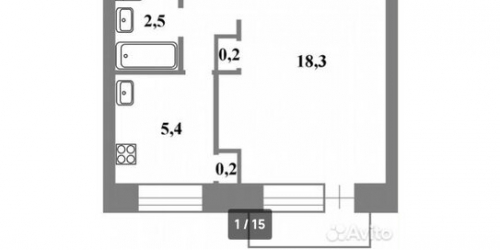 1-комн квартира Краснопутиловская улица,  д. 64