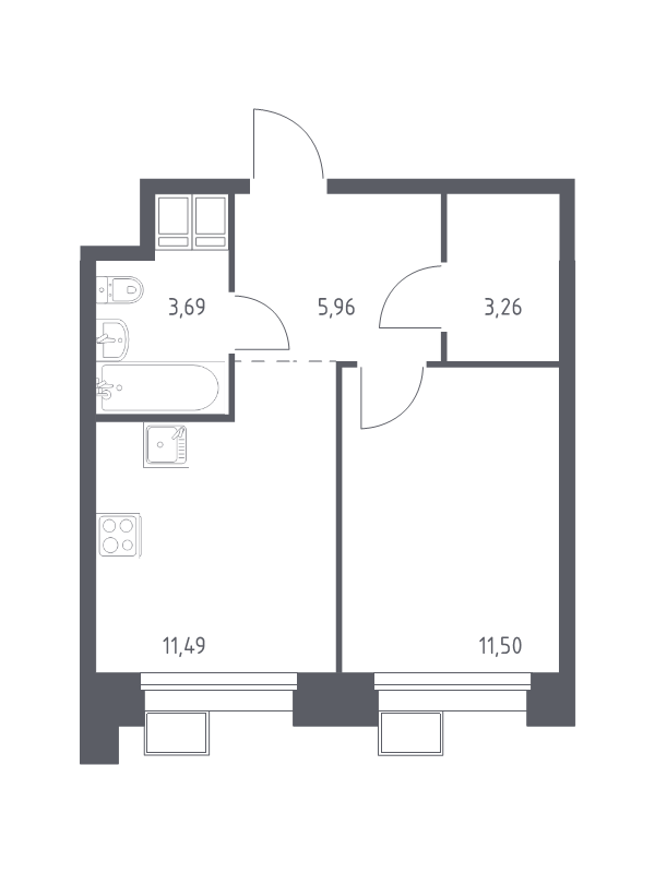 Продажа 1-комн квартиры в новостройке Дудкино д., Цветочная ул.,  к. 2.4