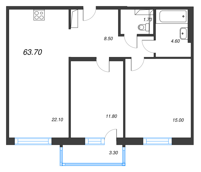 Продажа 2-комн квартиры в новостройке Санкт-Петербург г., Руднева ул.,  к. 2