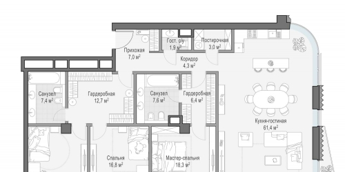 3-комн квартира Москва г, Толмачевский Б. пер.