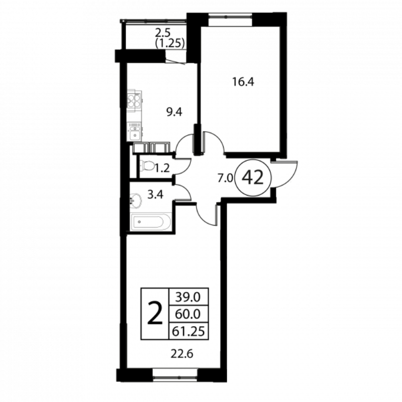Продажа 2-комн квартиры в новостройке Домодедово с., Жуковского ул.,  к. 1