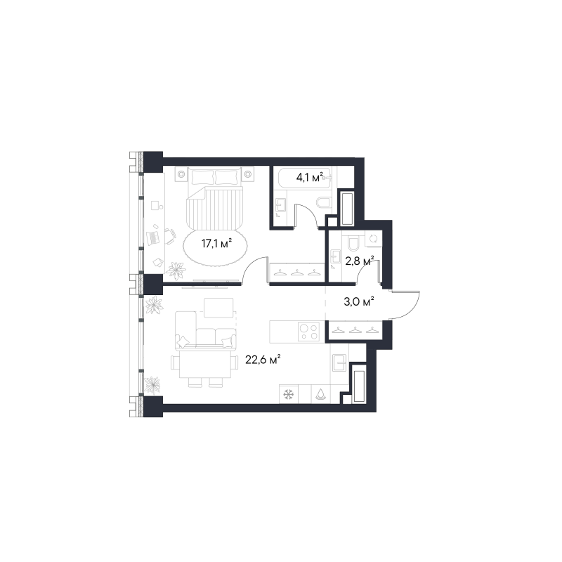 Продажа 1-комн квартиры в новостройке Москва г., Нагатинская ул.,  к. 2.1