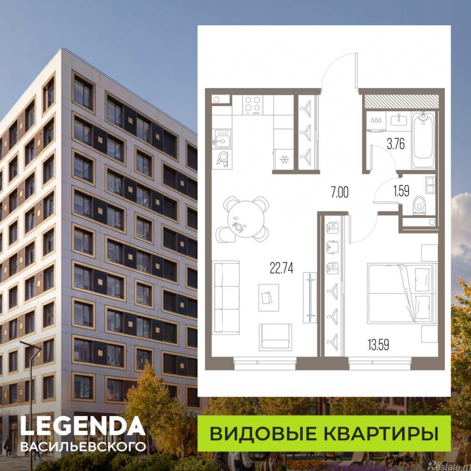 Продажа 1-комн квартиры в новостройке Кожевенная линия, 39 к4