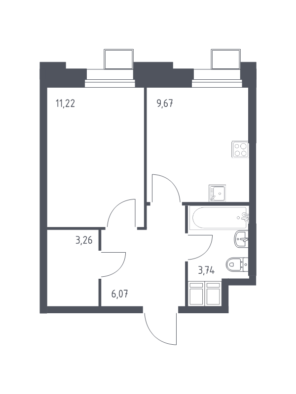 Продажа 1-комн квартиры в новостройке Дудкино д., Цветочная ул.,  к. 2.2