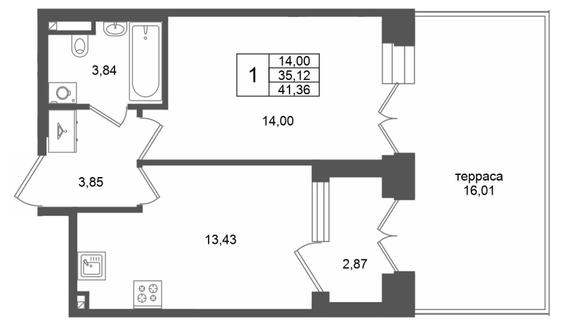 Продажа 1-комн квартиры в новостройке Санкт-Петербург г., 26-я линия В.О.,  к. 1