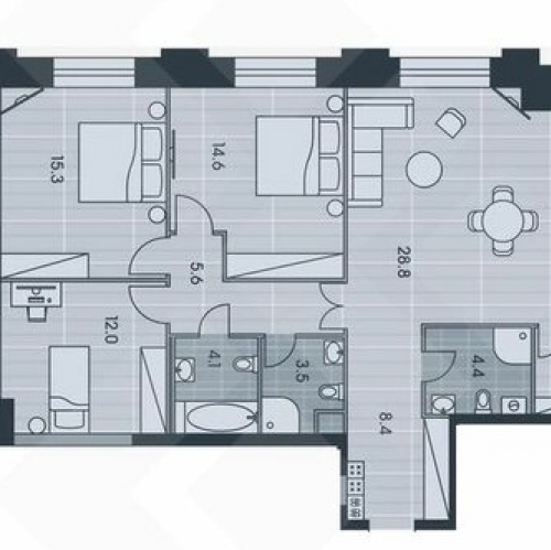 3-комн квартира улица Архитектора Власова,  д. 71 к2