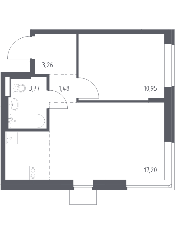 Продажа 1-комн квартиры в новостройке Алхимово д., Полевая ул.,  к. 3