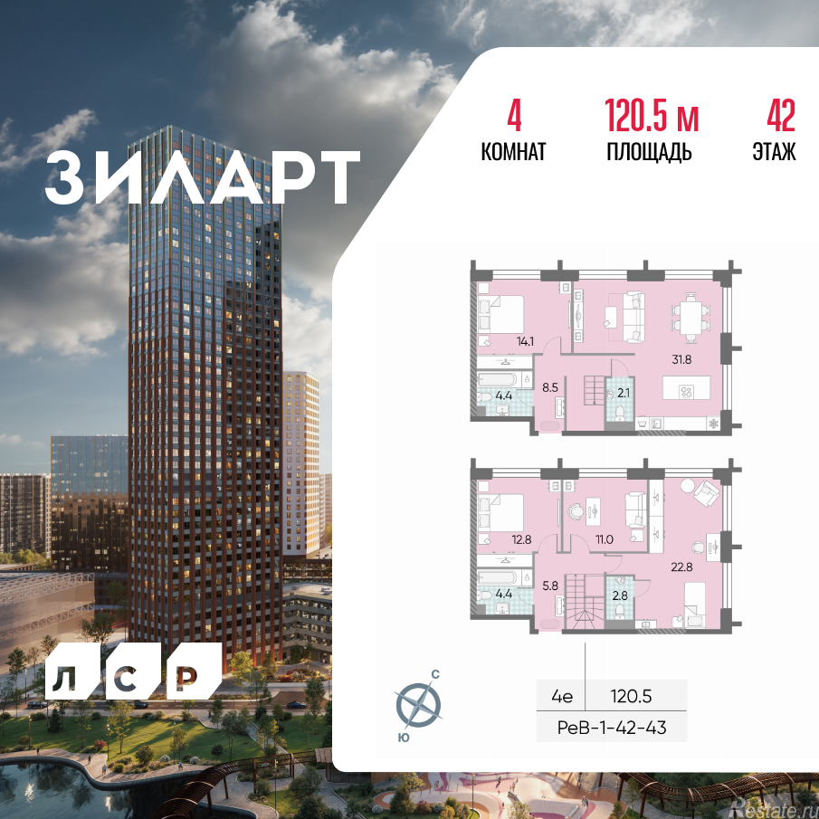 Продажа 4-комн квартиры в новостройке Автозаводская площадь, д.вл.23