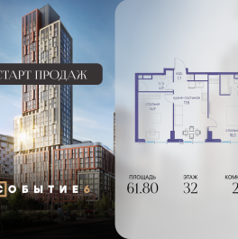 Продажа 2-комн квартиры в новостройке ул. Лобачевского, корп. 6.2
