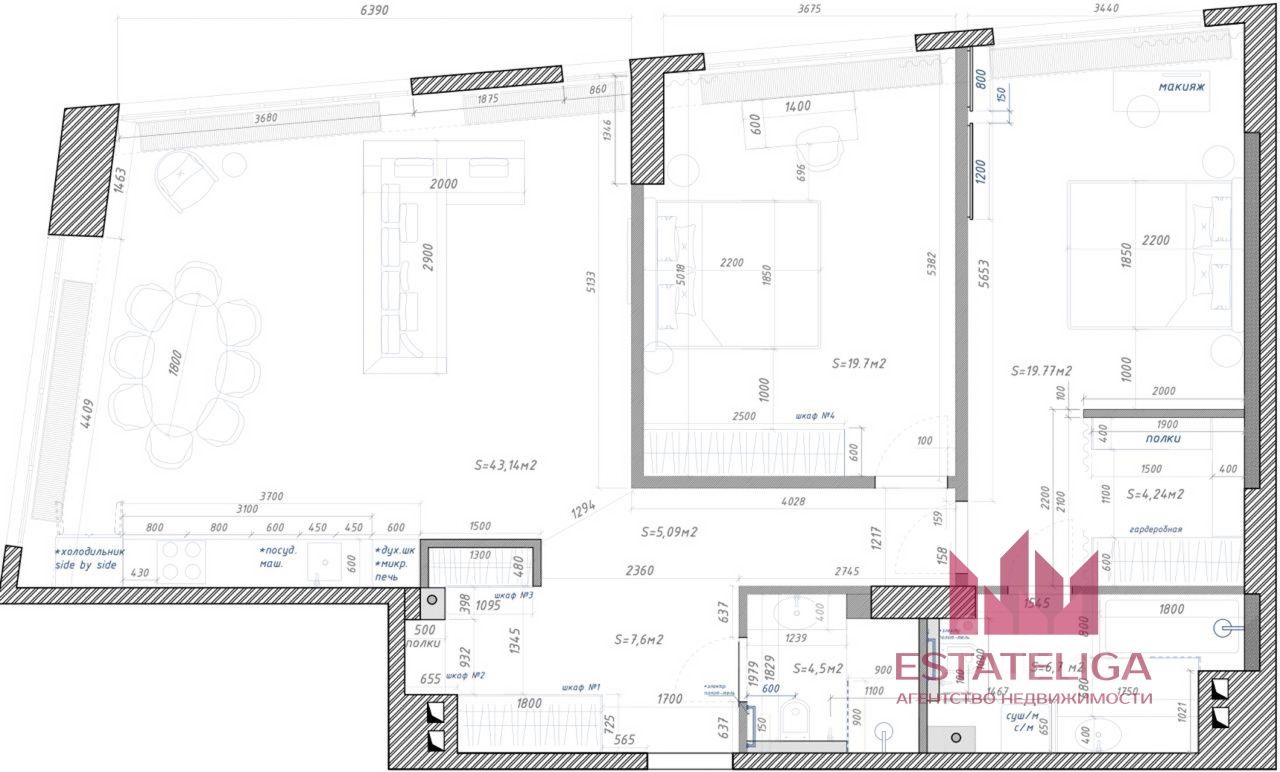 Аренда 3-комн квартиры на вторичном рынке Мытная улица, 40к4