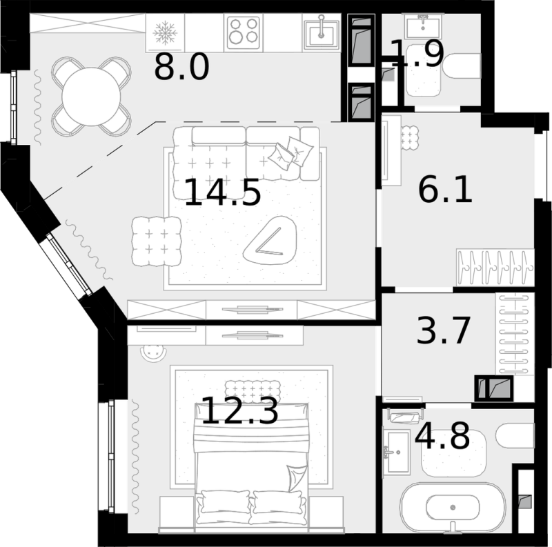 Продажа 1-комн квартиры в новостройке Коммунарка п., Бачуринская ул.,  к. 3