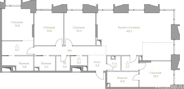 Продажа 4-комн квартиры в новостройке Лужнецкая наб,  д. 2/4,  к. 65