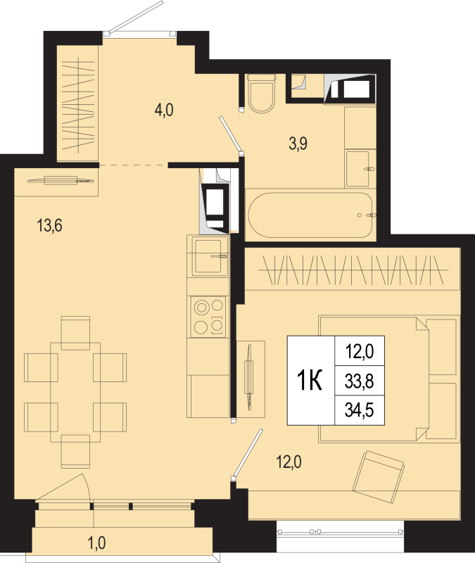 Продажа 1-комн квартиры в новостройке Борисовка д., Полевая ул.,  к. 17