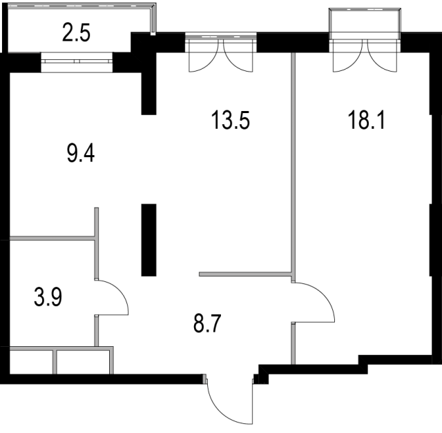 Планировка ЖК Дом 128, 22.9 м2