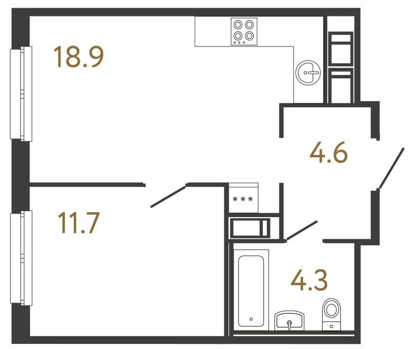 Продажа 1-комн квартиры в новостройке Санкт-Петербург г., Обводного кан. наб.,  к. 1