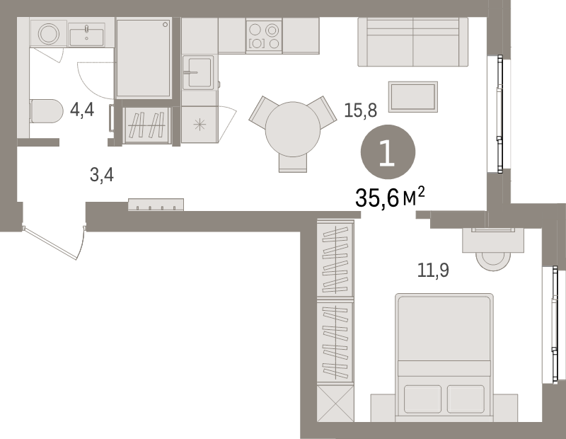 Продажа 1-комн квартиры в новостройке Новоселье п., Петропавловская ул.,  к. 2