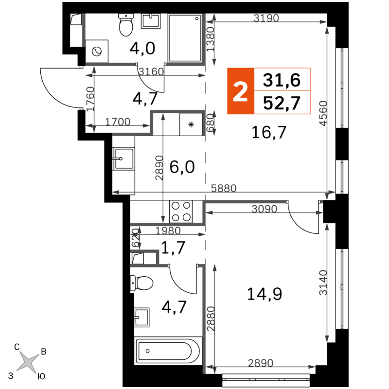 Продажа 1-комн квартиры в новостройке Москва г., Шеногина ул.,  к. 6.1