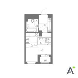 Продажа студии Шушары п., Школьная ул., к. 1 Продажа студии Шушары п., Школьная ул., к. 1