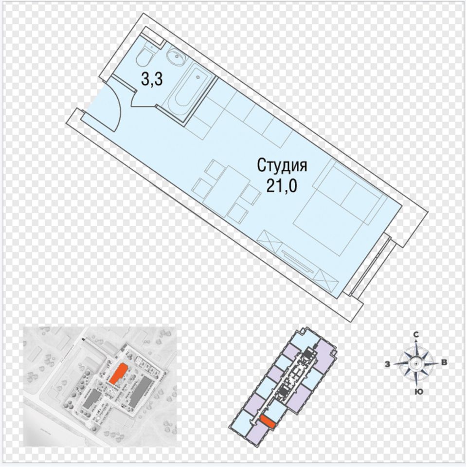 Продажа студии Шелепихинская набережная, 42к3
