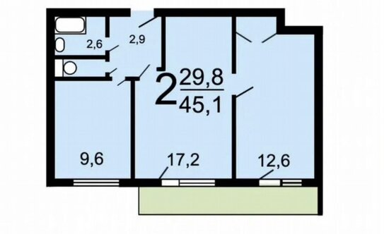 Аренда 2-комн квартиры на вторичном рынке ул Онежская,  д. 28/1