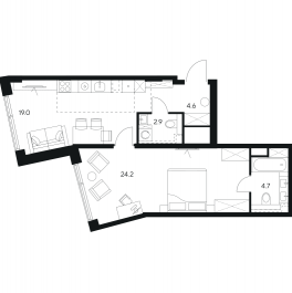Продажа 1-комн квартиры в новостройке Москва г., Ярцевская ул.,  к. 1