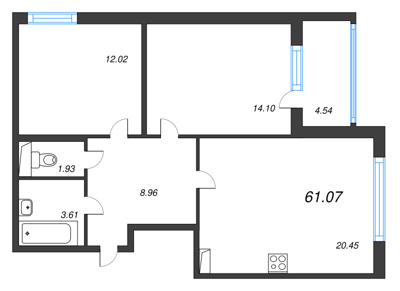 Продажа 2-комн квартиры в новостройке Шушары п., Пулковское ш.,  к. 3.5