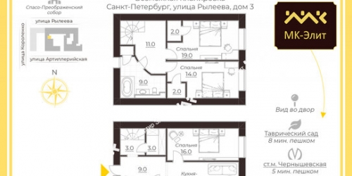 3-комн квартира Преображенская площадь