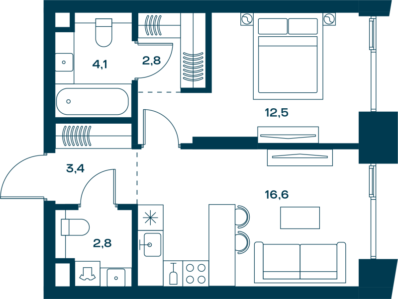 Продажа 1-комн квартиры в новостройке Москва г., Часовая ул.,  к. 4