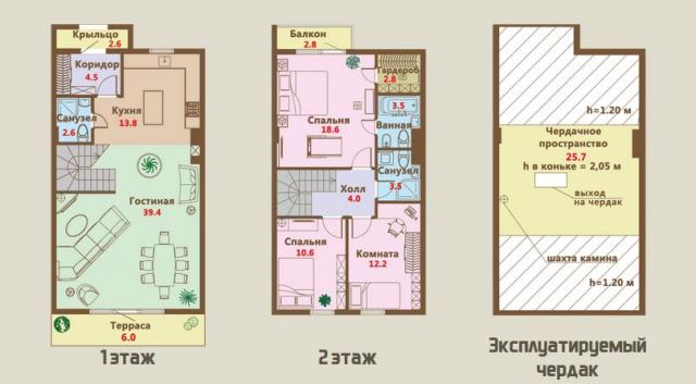 Планировка ЖК Ломоносовская усадьба, 80.8 м2