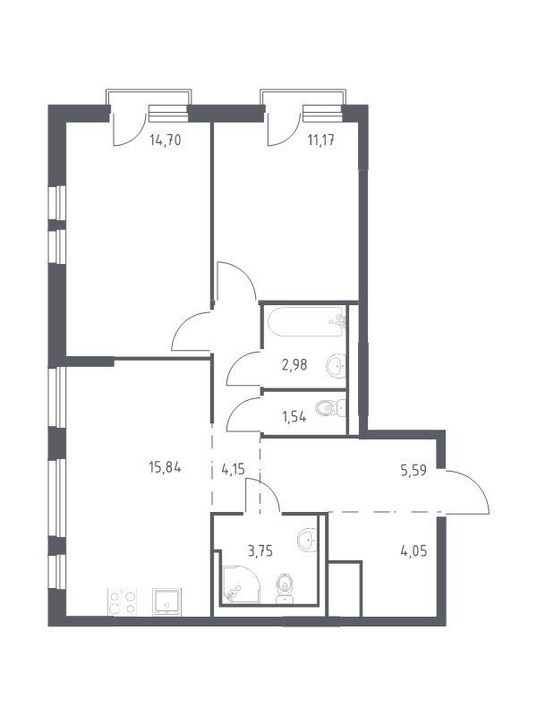 Продажа 2-комн квартиры в новостройке Новосаратовка д., Покровская Дорога ул.,  к. 1.2