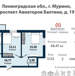 Продажа 2-комн квартиры на вторичном рынке Мурино г, Графская ул