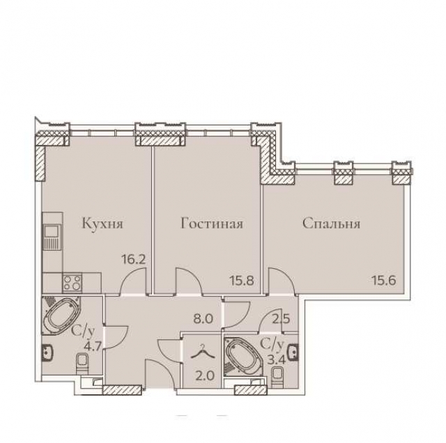 Планировка ЖК Full House, 31.4 м2