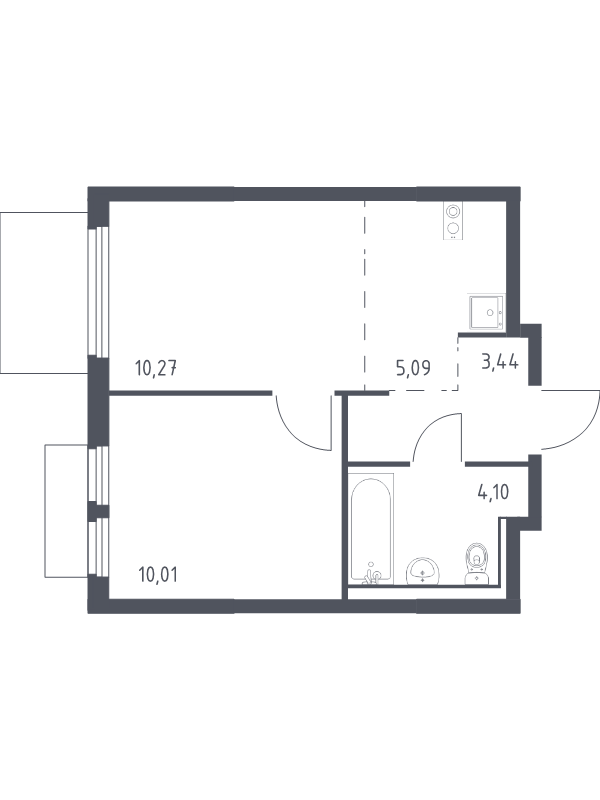 Продажа 1-комн квартиры в новостройке Мисайлово д., Молодежный б-р,  к. 18