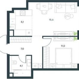 Продажа 2-комн квартиры на вторичном рынке ул Озёрная,  д. 2,  к. 1