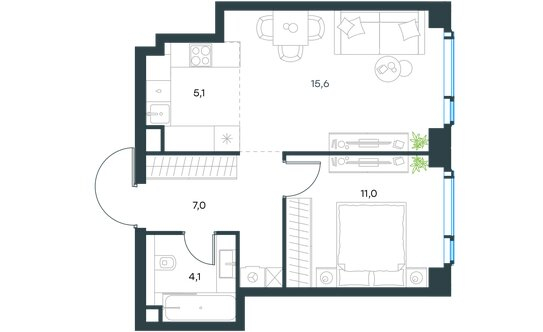 Продажа 2-комн квартиры на вторичном рынке ул Озёрная,  д. 2,  к. 1
