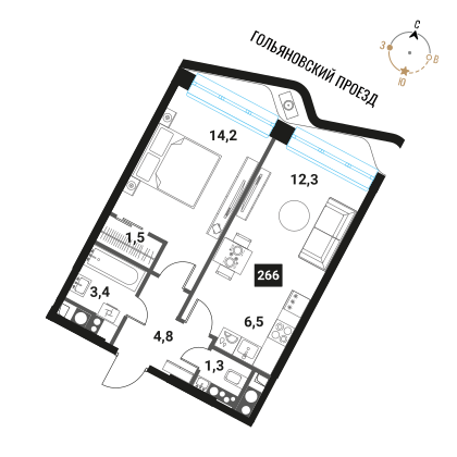 Продажа 2-комн квартиры в новостройке Семеновская наб. 3 стр. 13 А улица