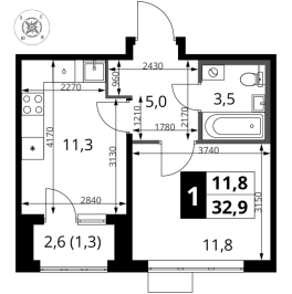 Продажа 1-комн квартиры в новостройке Химки г., Комсомольская ул.,  к. 4