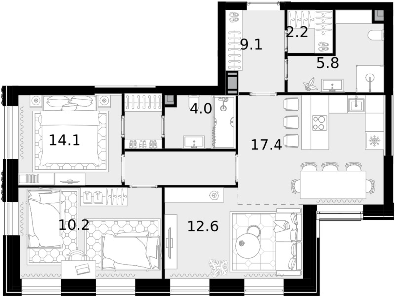 Продажа 3-комн квартиры в новостройке Москва г., Генерала Глаголева ул.,  к. 9.2