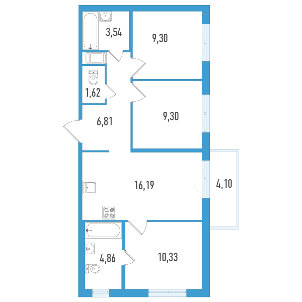 Продажа 3-комн квартиры в новостройке Шушары п., Окуловская ул.,  к. 1