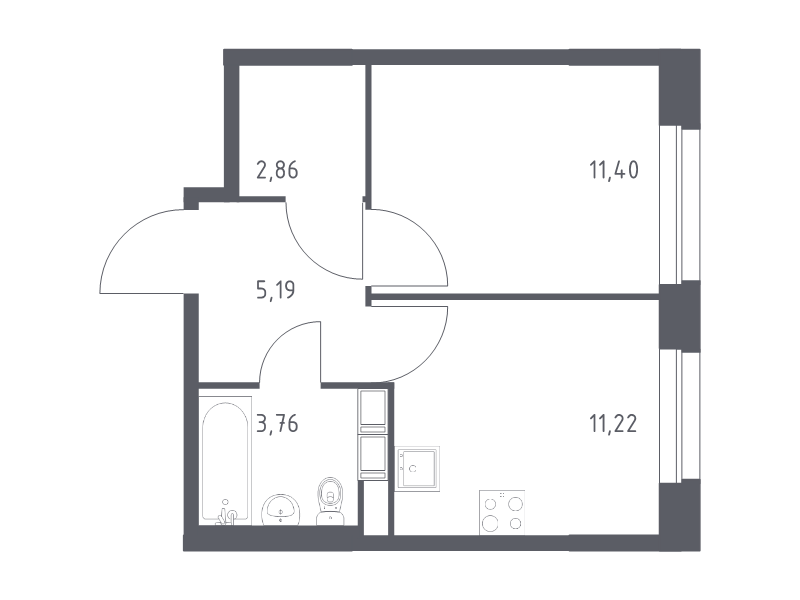 Продажа 1-комн квартиры в новостройке Cтолбово д., Проектируемый проезд № 7032,  к. 13