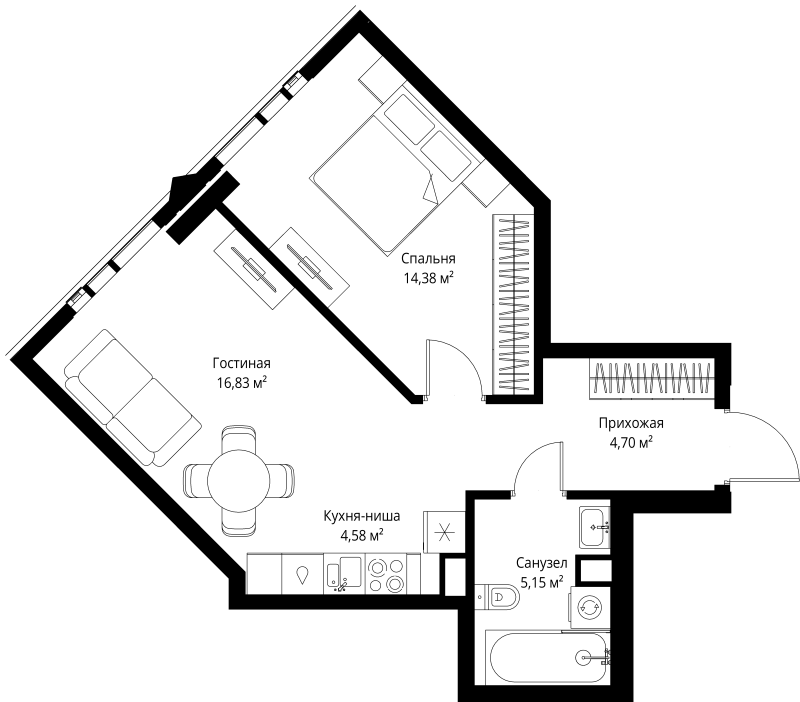 Продажа 1-комн квартиры в новостройке Москва г., 3-й Силикатный проезд,  к. Anna