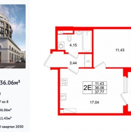 Продажа 1-комн квартиры в новостройке линия Кожевенная,  д. 1-3
