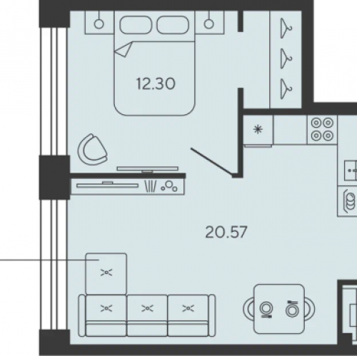 1-комн квартира Санкт-Петербург г., Головнина б-р,  к. CUPRUM