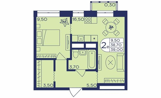 Продажа 2-комн квартиры на вторичном рынке Железнодорожный, пр-кт Героев,  д. 11