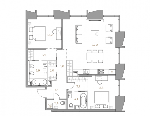 Планировка ЖК Коллекция Лужники, 25.8 м2