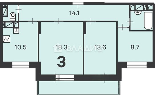 Продажа 3-комн квартиры на вторичном рынке ул Судостроительная,  д. 17