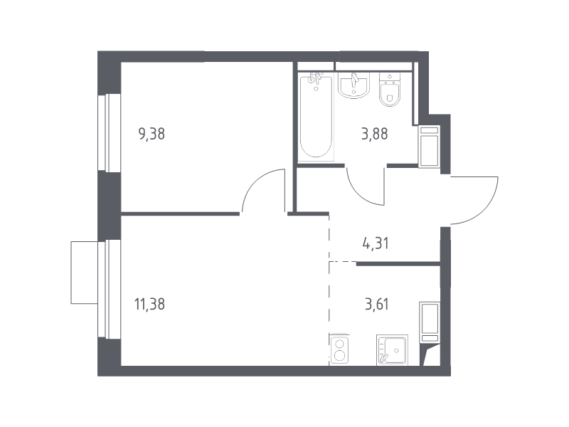 Продажа 1-комн квартиры в новостройке Юрлово д., Пятницкая ул.,  к. 2.1
