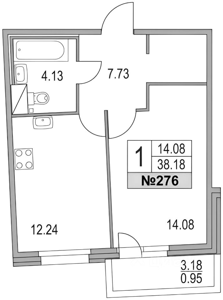Аренда 1-комн квартиры на вторичном рынке переулок Ипподромный, 1к3